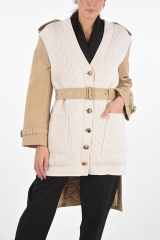 Quilted Trench with Wool Front Part