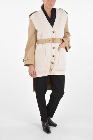 Quilted Trench with Wool Front Part