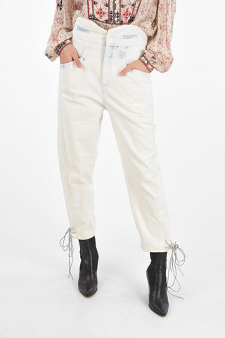 Light Wash Regular Fit Denims with Ankle Laces