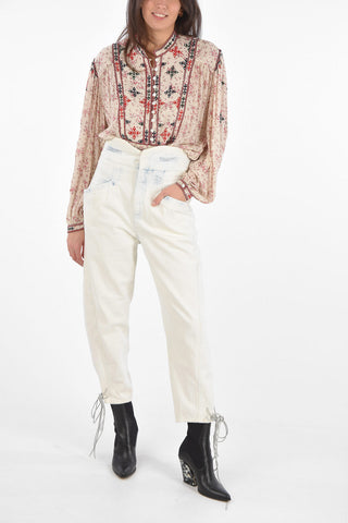 Light Wash Regular Fit Denims with Ankle Laces