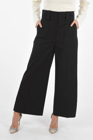 Palazzo Pants with Belt Loops and Hidden Fastening