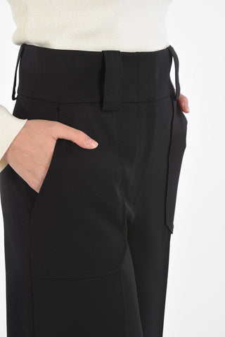 Palazzo Pants with Belt Loops and Hidden Fastening