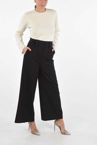 Palazzo Pants with Belt Loops and Hidden Fastening