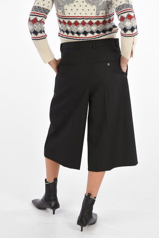 Wide Leg Gaucho Pants with Belt Loops and Hidden Fastening