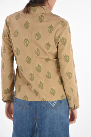 Denim Shirt with All-Over Monogram Embroideries