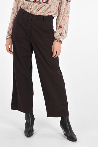 Cotton Pants with Bottom Stitchings and Belt Loops