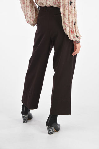 Cotton Pants with Bottom Stitchings and Belt Loops