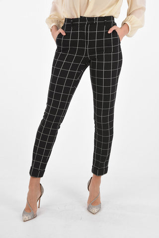 Pantaloni SESAMO Windowpane Check con Risvolti