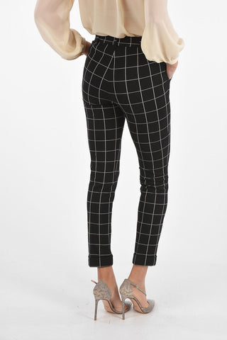 Pantaloni SESAMO Windowpane Check con Risvolti