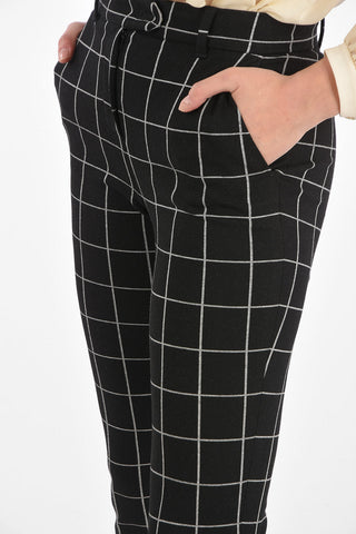 Pantaloni SESAMO Windowpane Check con Risvolti
