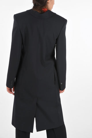 Long Fake Blazer Dress with Flap Pockets and Notch Lapel