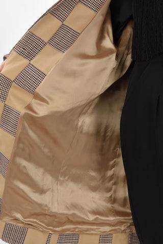 Patchwork Single-breasted Coat with Leather Details