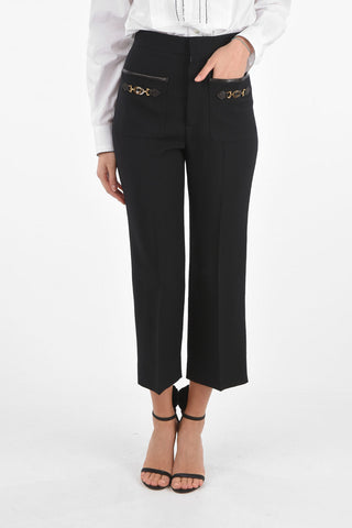 4 Pockets Pants with Leather and Metal Details