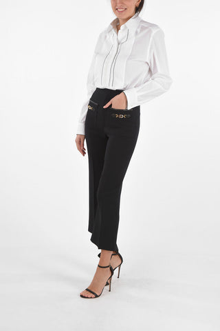4 Pockets Pants with Leather and Metal Details