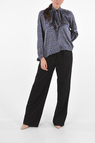 Silk Tie Neck TEDDY Patterned Shirt