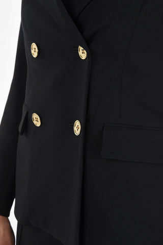 Double-breasted Blazer with Peak Lapel and Flap Pockets