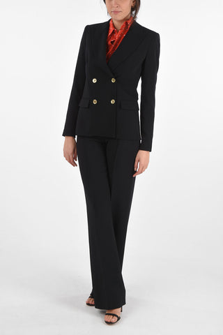 Double-breasted Blazer with Peak Lapel and Flap Pockets