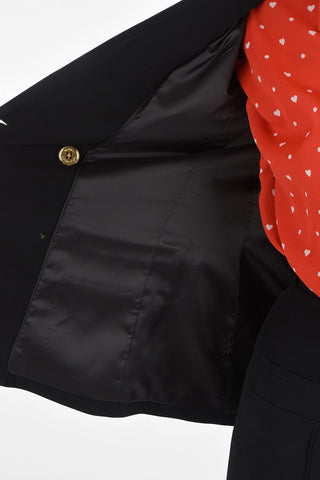 Double-breasted Blazer with Peak Lapel and Flap Pockets