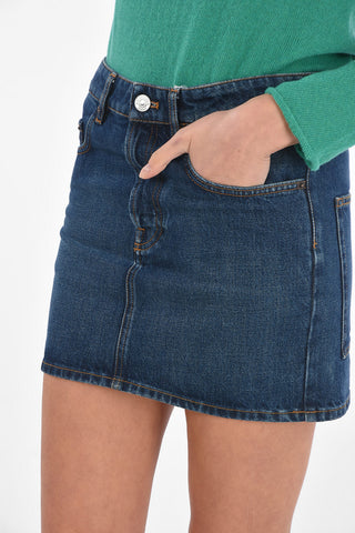 Minigonna 5 Tasche in Denim con Passanti