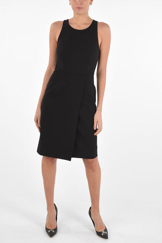 Wool Sheath Dress with Front Split and Side Zip