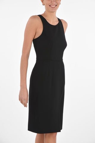 Wool Sheath Dress with Front Split and Side Zip
