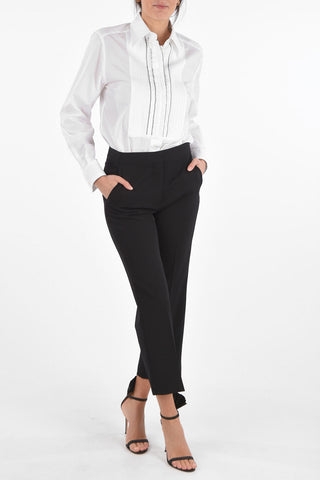 Regular Pants with Flush Pockets and Hidden Fastening