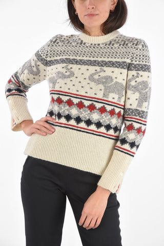 Maglia ICON ELEPHANT FAIR ISLE con Bottoncini Laterali