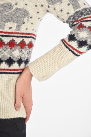 Side Closure  ICON ELEPHANT FAIR Crewneck Sweater