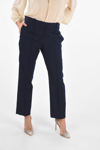 Pantaloni con Piega Frontale Cucita e Chiusura Nascosta
