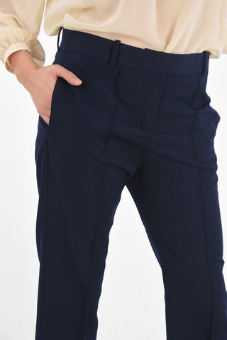 Pantaloni con Piega Frontale Cucita e Chiusura Nascosta