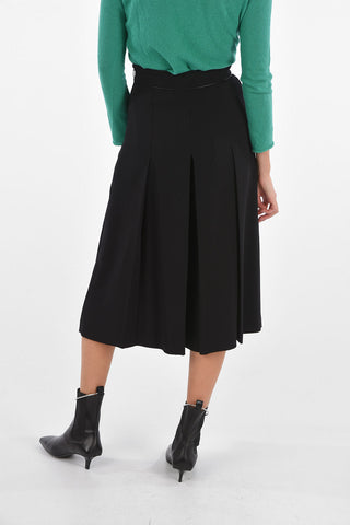 Pleated Skirt-Pants with Jewel Buckle