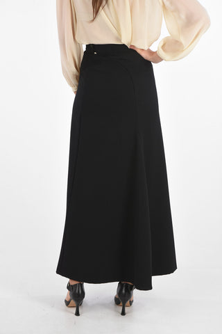 Flared Long Wool Skirt