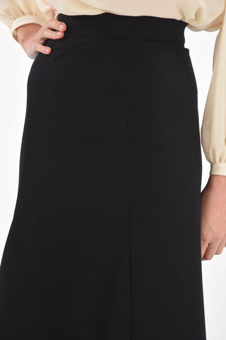 Flared Long Wool Skirt