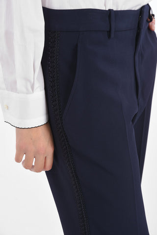 Palazzo Pants with Belt Loops and Side Applications