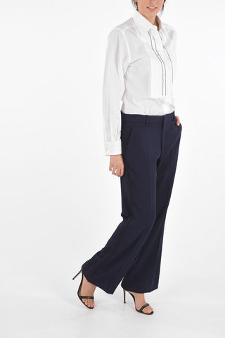 Palazzo Pants with Belt Loops and Side Applications