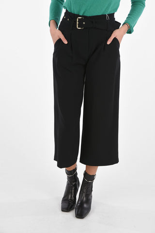 Slouchy Pants with Belt and Flush Pockets