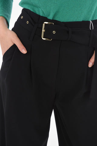 Slouchy Pants with Belt and Flush Pockets
