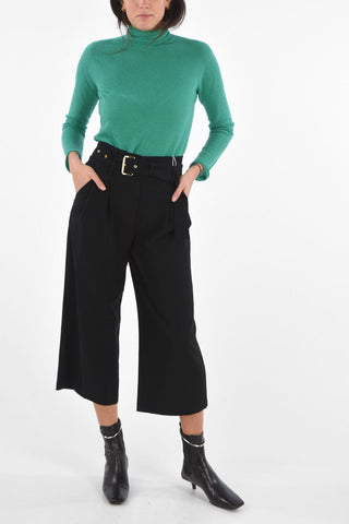 Slouchy Pants with Belt and Flush Pockets