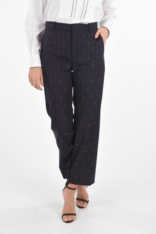 Pinstriped Monogram Pants with Belt Loops