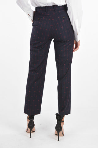Pinstriped Monogram Pants with Belt Loops
