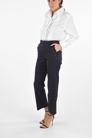 Pinstriped Monogram Pants with Belt Loops