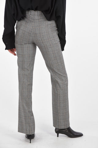 2 Flush Pockets District Check Pants with Hidden Closure