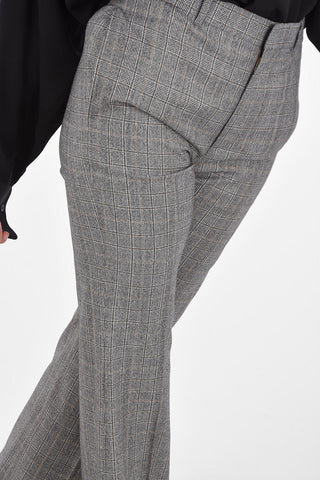 2 Flush Pockets District Check Pants with Hidden Closure