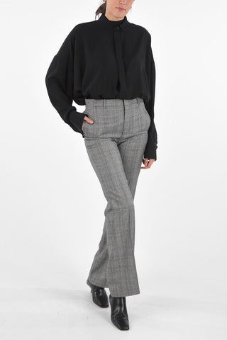2 Flush Pockets District Check Pants with Hidden Closure