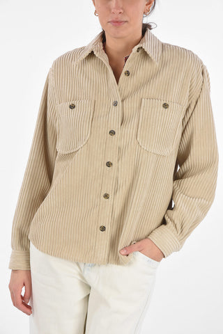 Corduroy Shirt with Double Breast-pocket