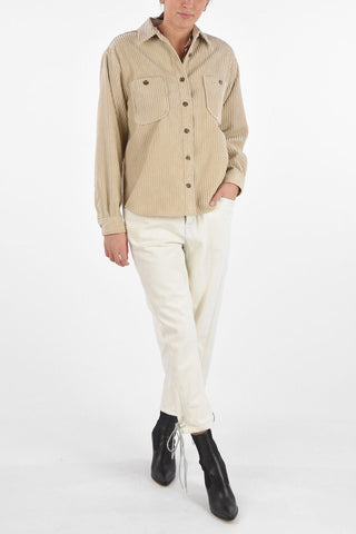 Corduroy Shirt with Double Breast-pocket