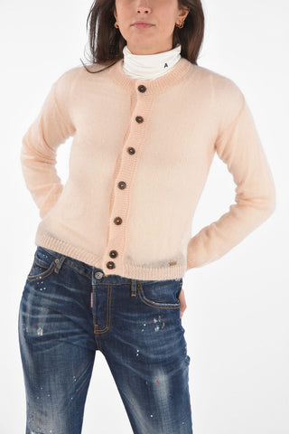 Mohair Blend Cropped Cardigan