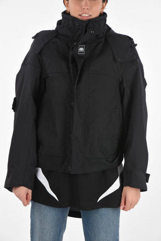 Multipocket Quilted Short Parka with Hood