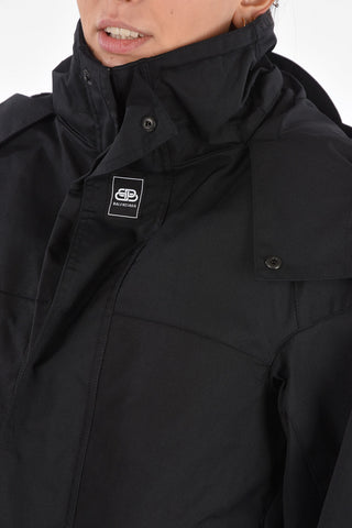 Multipocket Quilted Short Parka with Hood