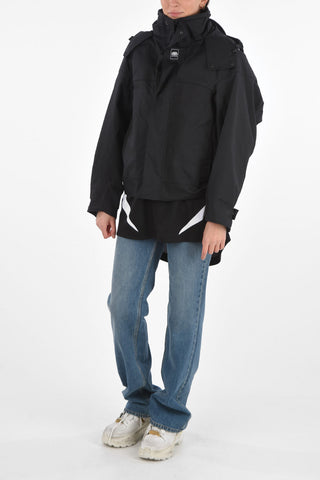 Multipocket Quilted Short Parka with Hood